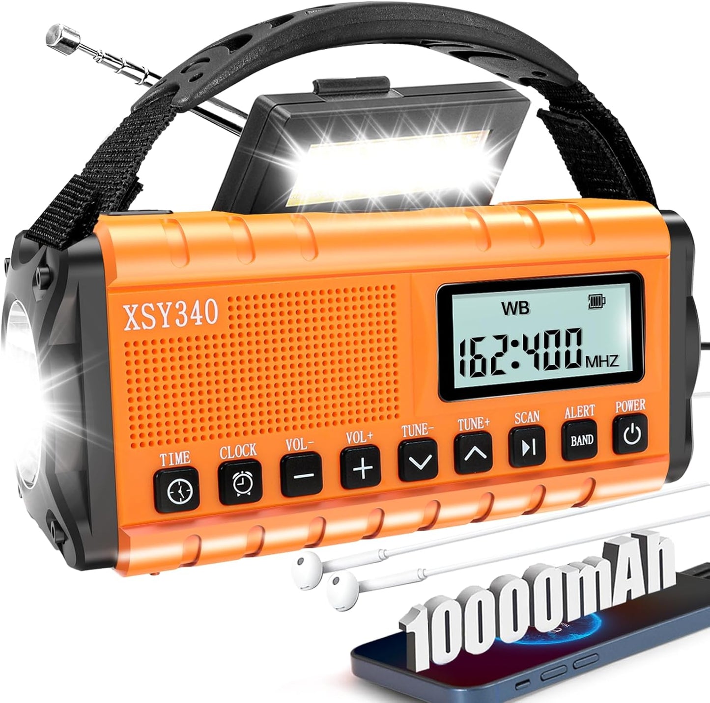 37000mWh Emergency Radio with NOAA Weather and Solar Power