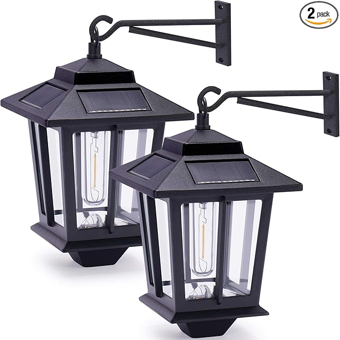 2 Pack Solar Wall Lanterns for Outdoor Use - Durable and Stylish