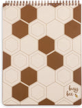 Large Top Spiral Notebook Bees Pattern 11in x 8.5in - Durable
