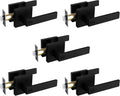 Matte Black Door Lever Handle Privacy Lock - Solid Zinc Alloy