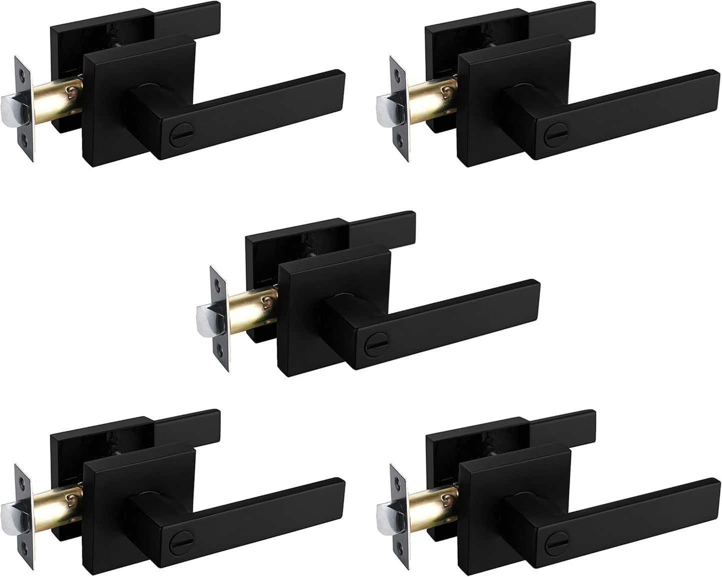 NEWBANG Solid Door Lever Handle in Matte Black for Privacy