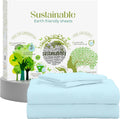 Queen Percale Sheet Set Sky Blue - 100% Long Staple Cotton