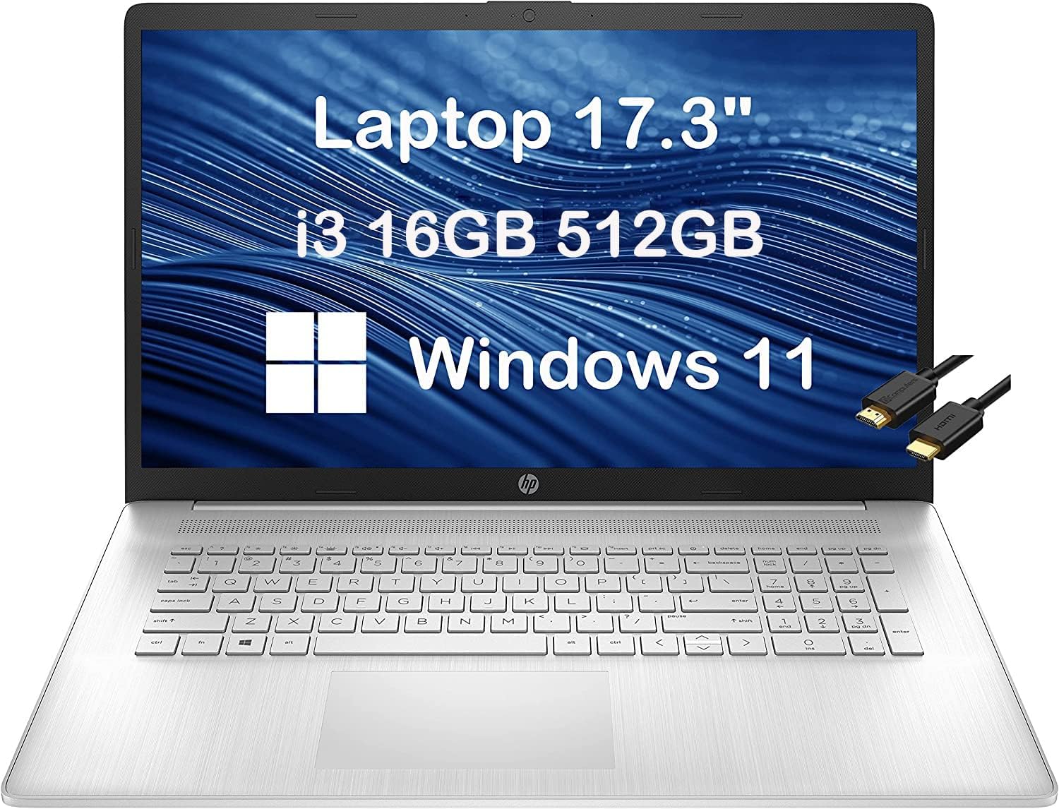 HP 17 Laptop 17.3 HD+ with 16GB RAM and 512GB SSD for All Needs