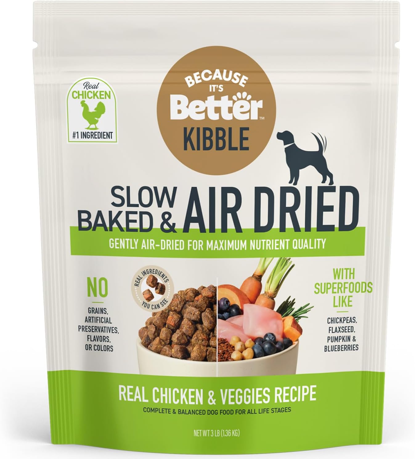 Because it's Better Slow Baked Air Dried Dog Food for All Stages