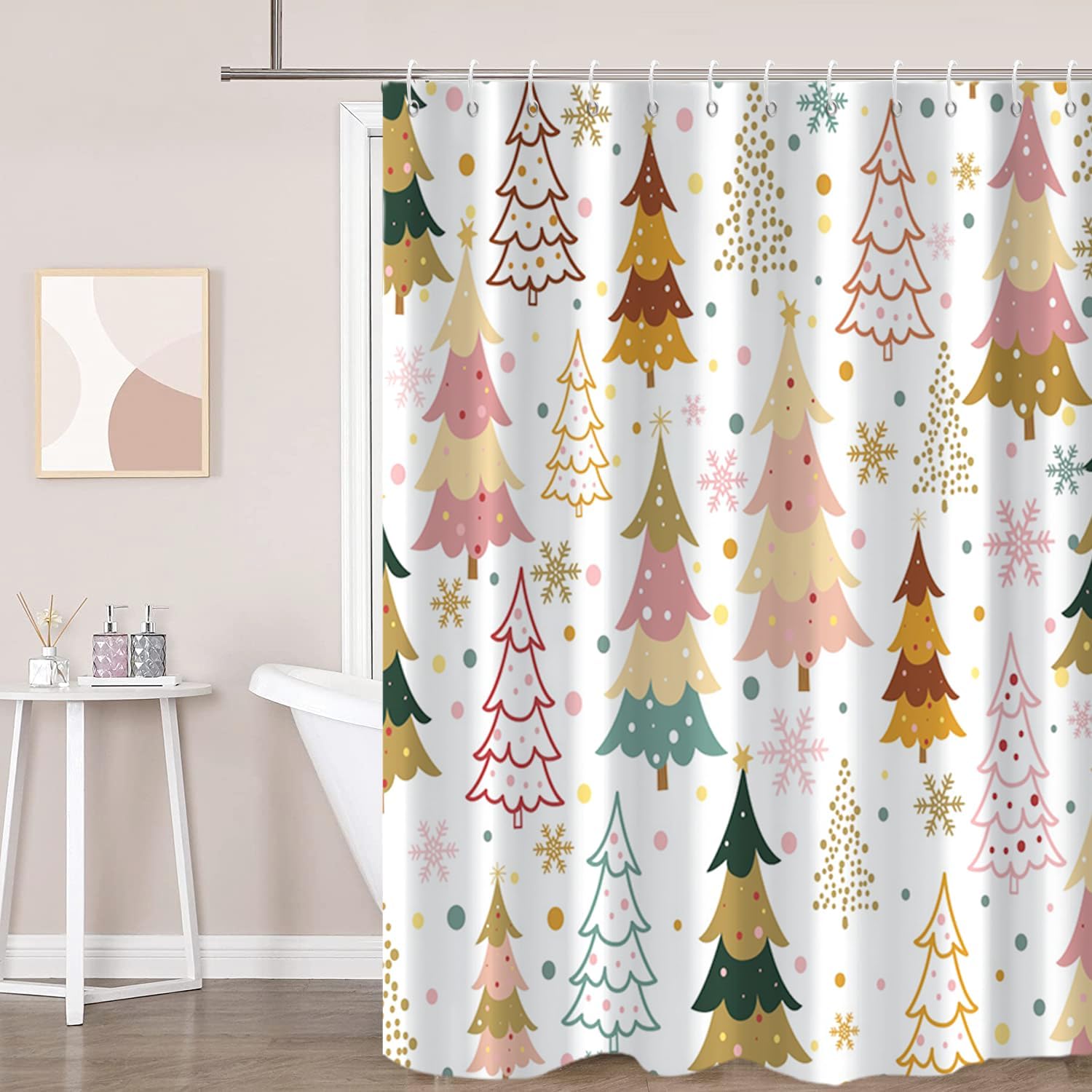 Winter Wonderland Shower Curtain 72x72 - Colorful Holiday Decor