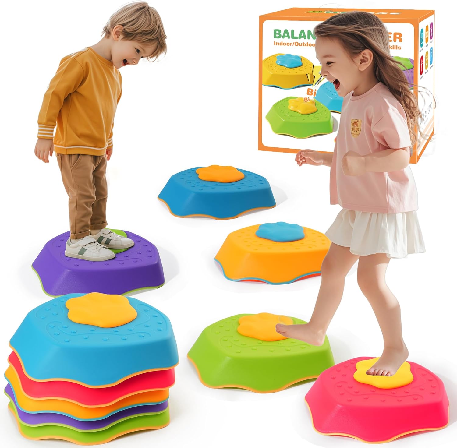 5-Pack Stepping Stones for Kids - Balance & Coordination Fun