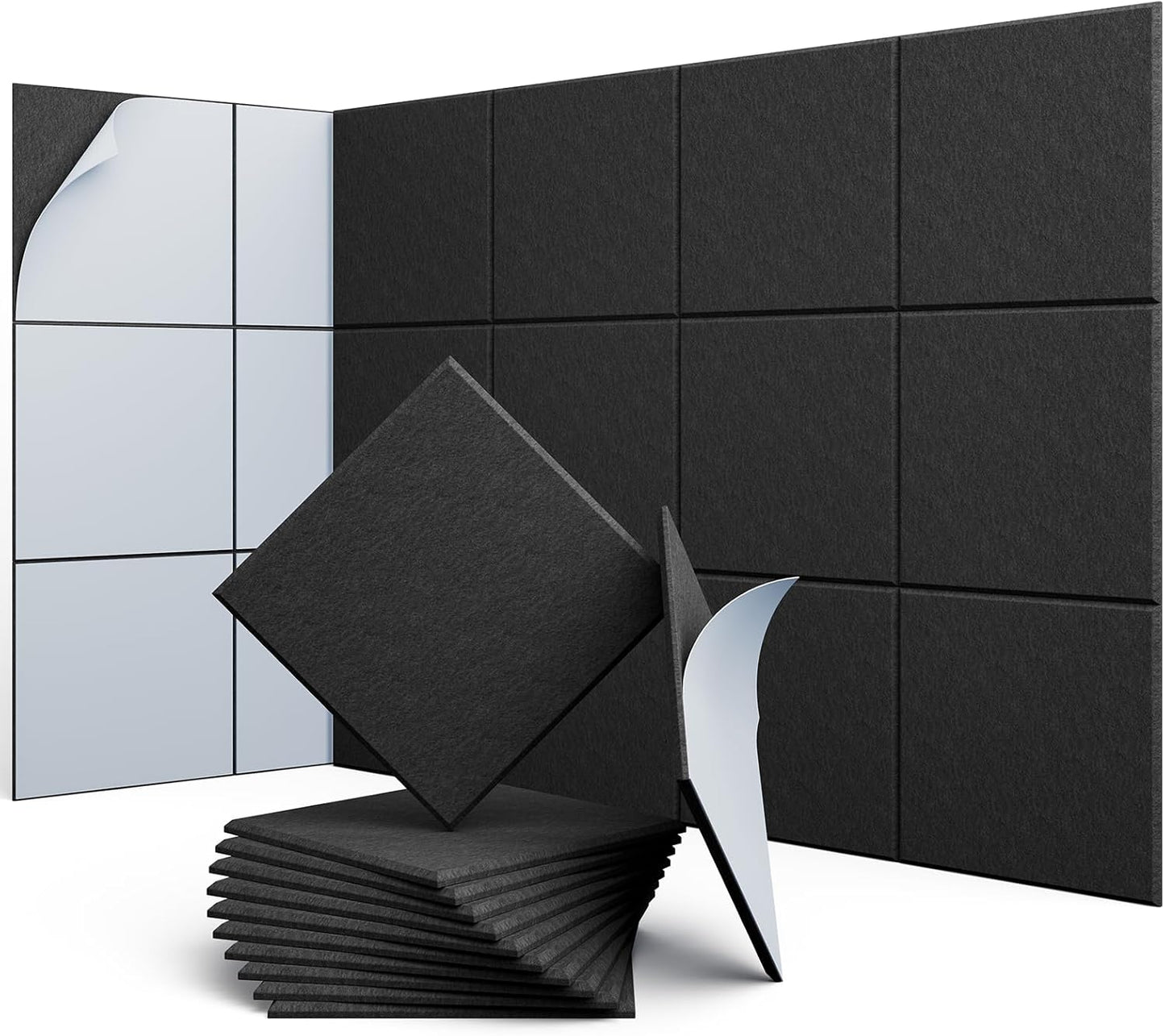 12 Pack 12in X 12in Acoustic Panels for Sound Absorption