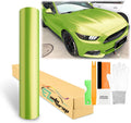 60in x 480in Lime Green Matte Metallic Satin Pearl Vinyl Wrap Sheet