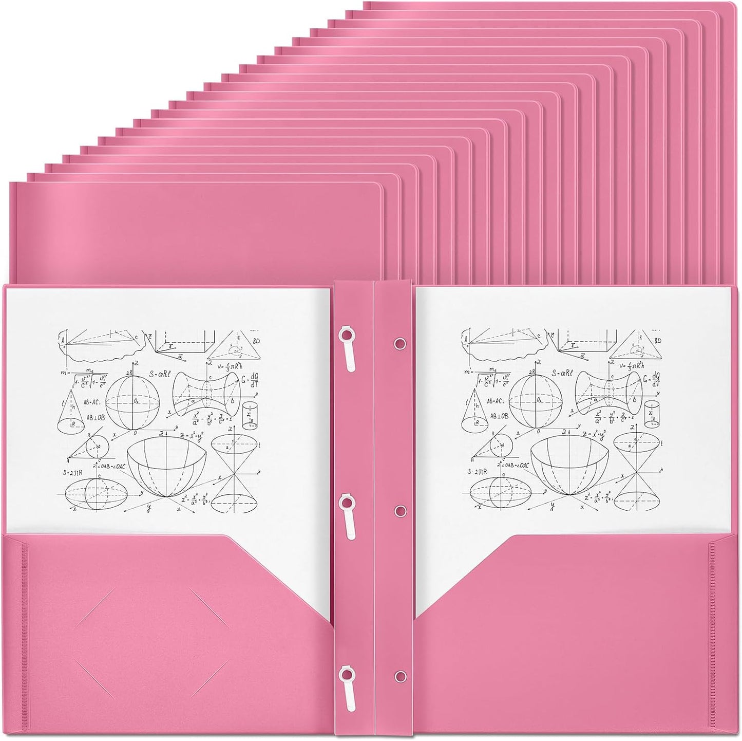 Lincia 100 Pcs Plastic Folders with Pockets for Organization