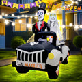 7FT Halloween Inflatable Ghost Couple Driving Yard Decoration - Spooky