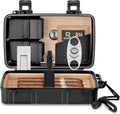 Travel Cigar Humidor Box Case with Accessories - Portable Crushproof