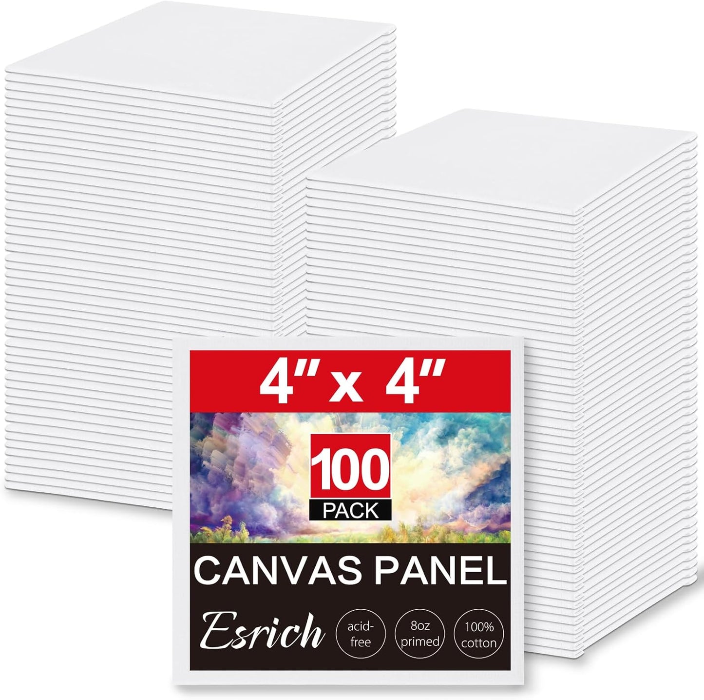 ESRICH Canvas Boards for Painting - 100 Pack Mini Canvases