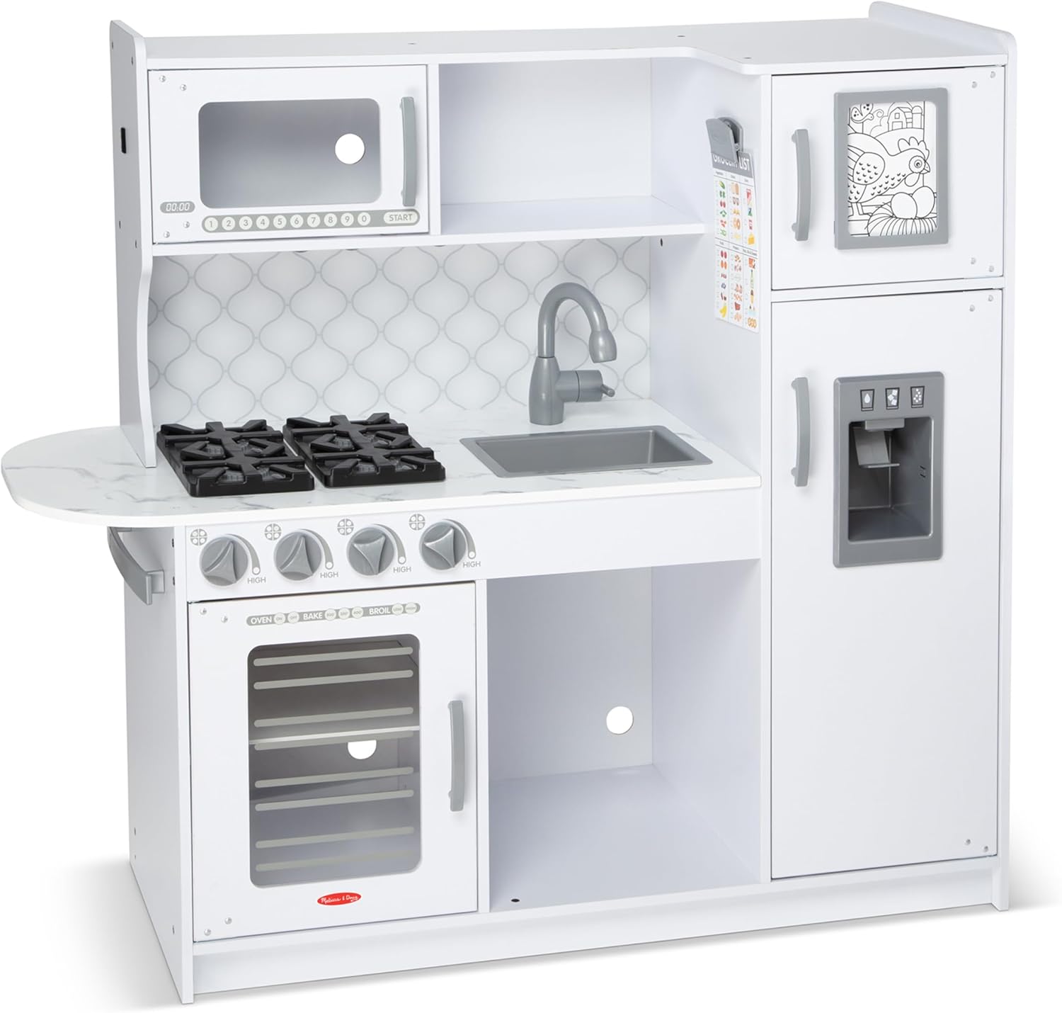 Melissa & Doug Wooden Chefs Pretend Play Kitchen with Ice Dispenser