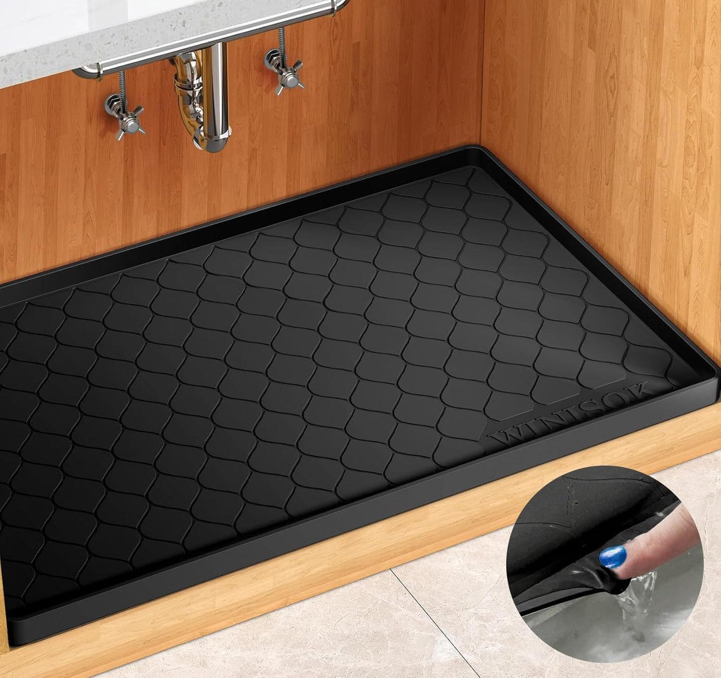 Silicone Under Sink Mat 37in x 22in for Ultimate Protection