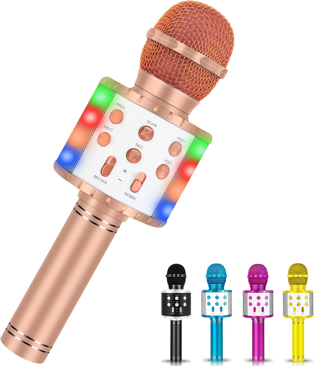 Portable Bluetooth Karaoke Machine with LED Lights - Sing Anywhere!