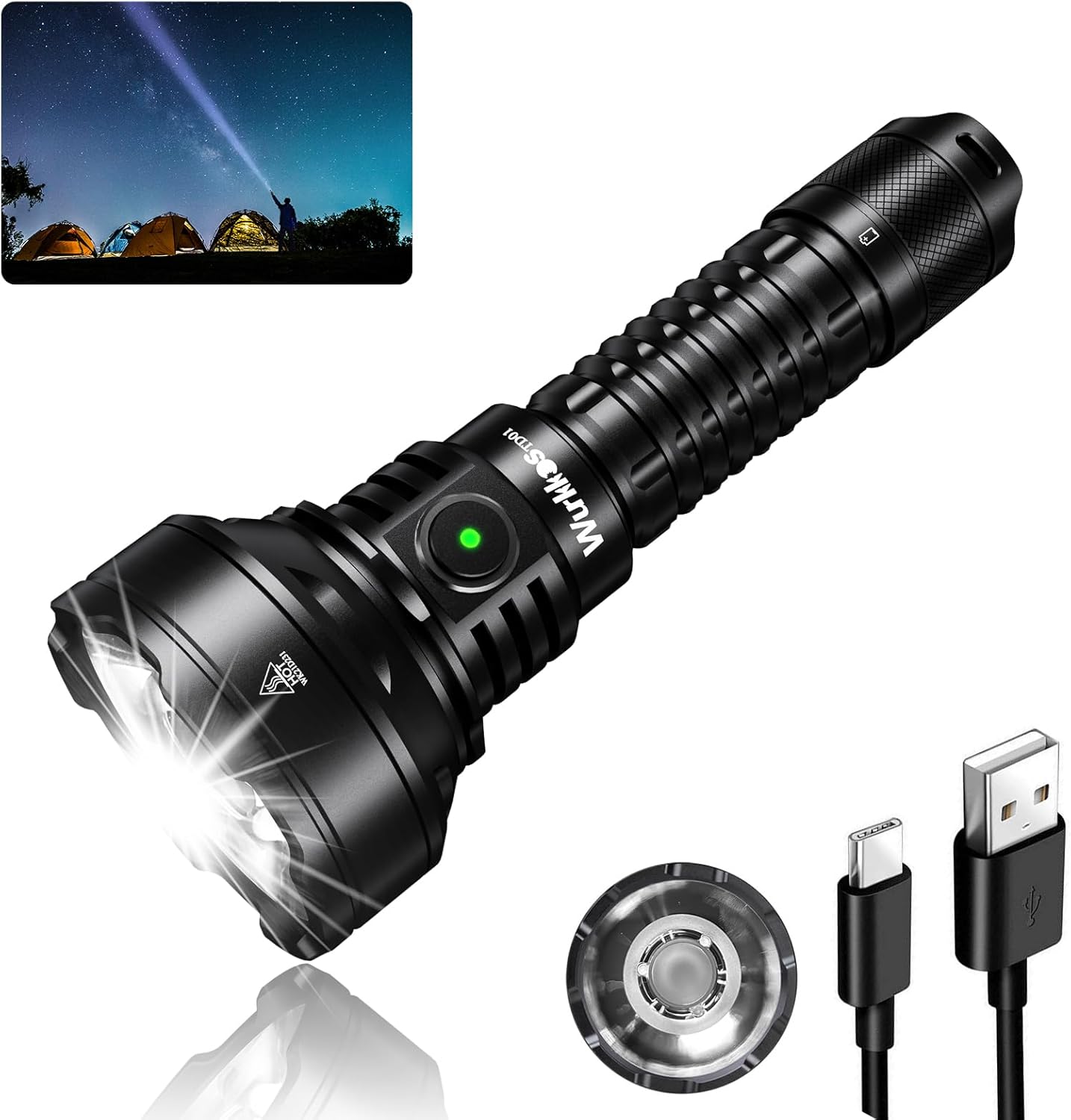 Wurkkos TD01 Tactical Flashlight High Lumens 2000LM Rechargeable