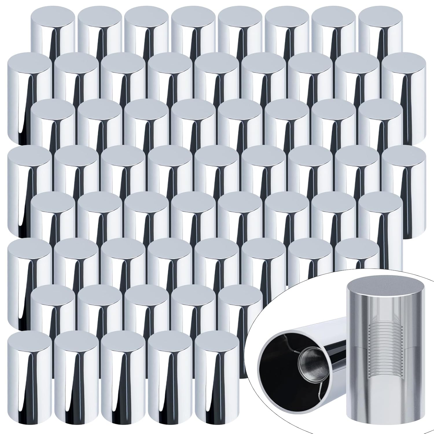 Premium 60 Pcs 33mm Lug Nut Covers Kit for Trucks and Trailers