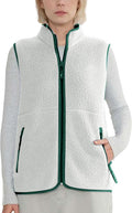 Trendy Warm Sherpa Fleece Vest for Women with Pockets