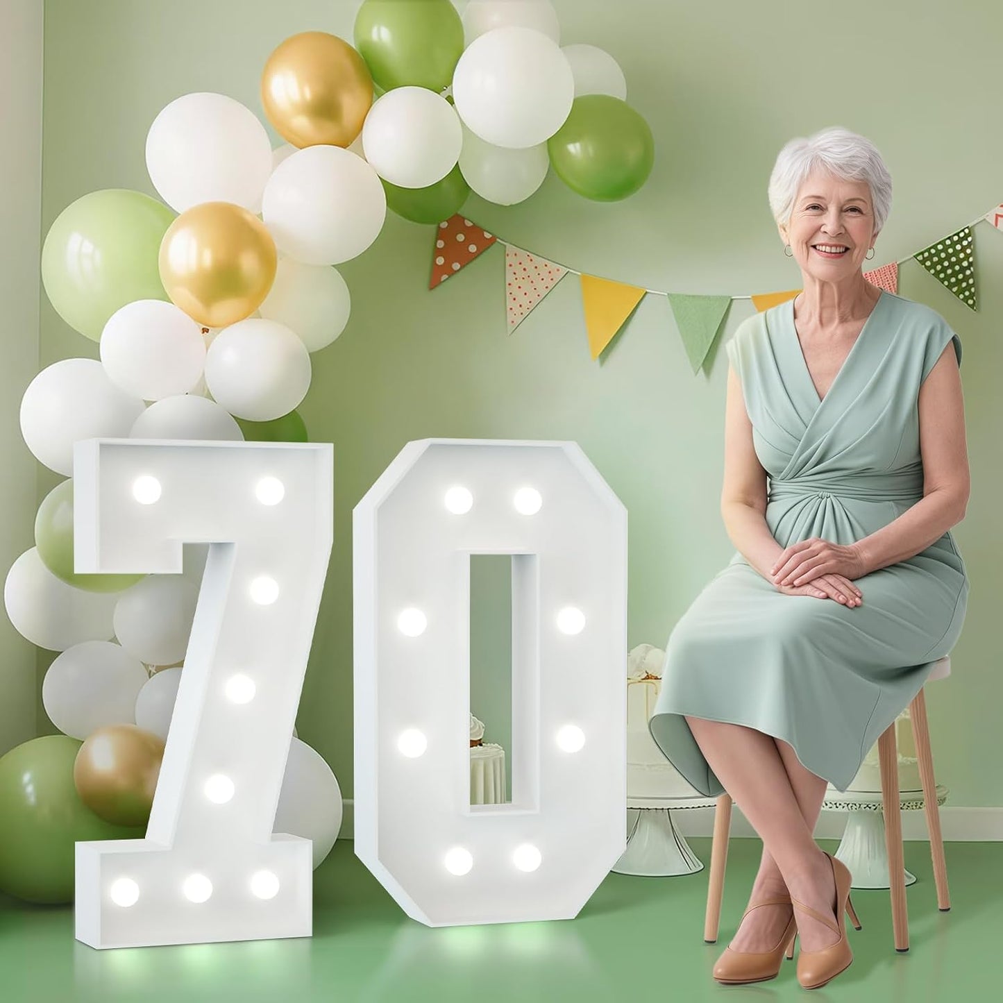 70 Light Up Numbers for 70th Birthday Party Decorations