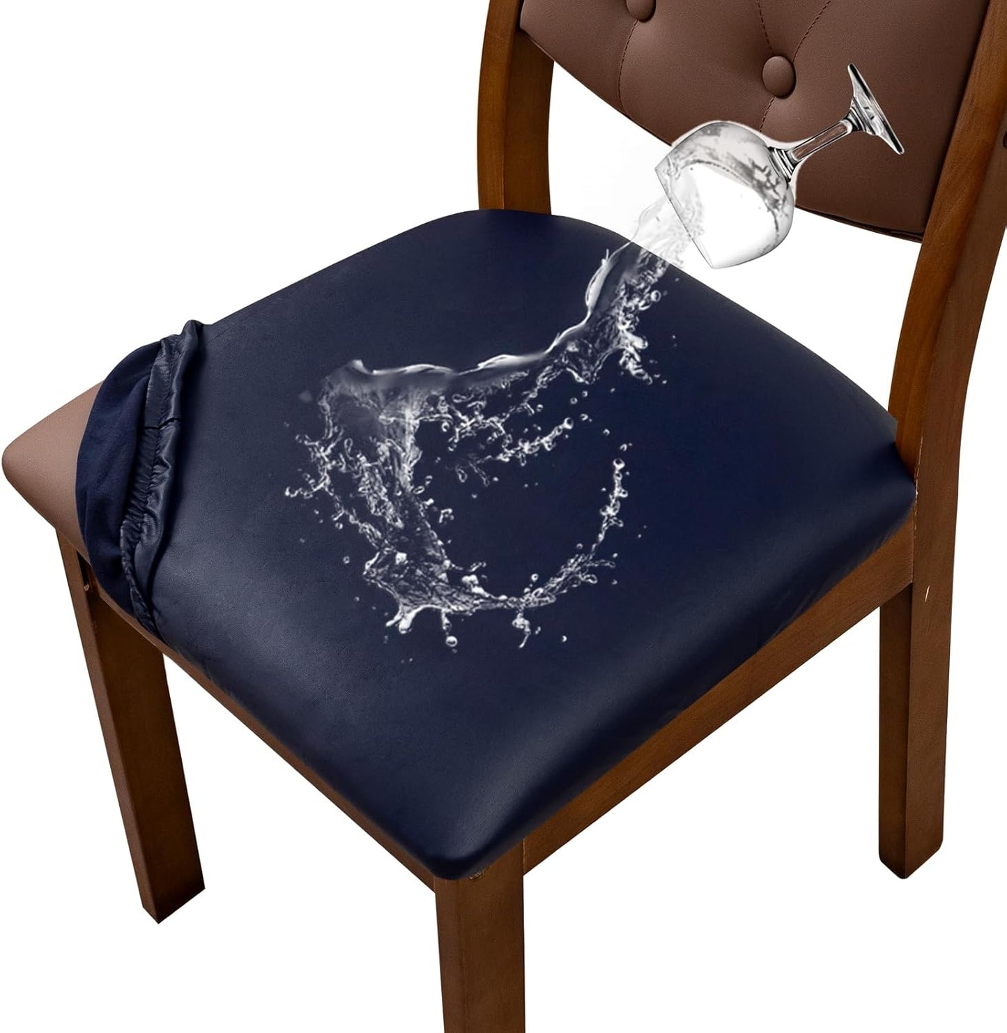 Waterproof PU Leather Seat Covers for Dining Room Chairs Set of 6