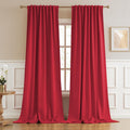 DUALIFE Red Blackout Curtains 52 by 102 in Panels - Thermal Insulated