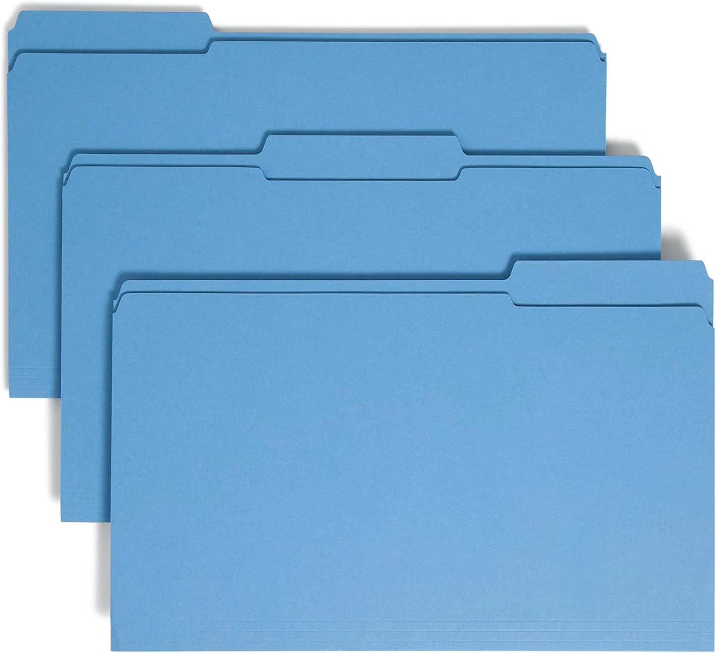 Smead Legal Size File Folders with Reinforced Tabs, Blue