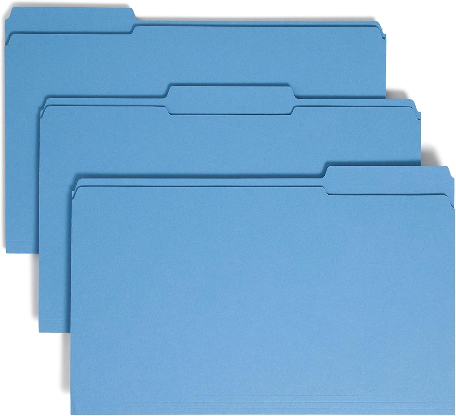 Smead Legal Size File Folders with Reinforced Tabs, Blue