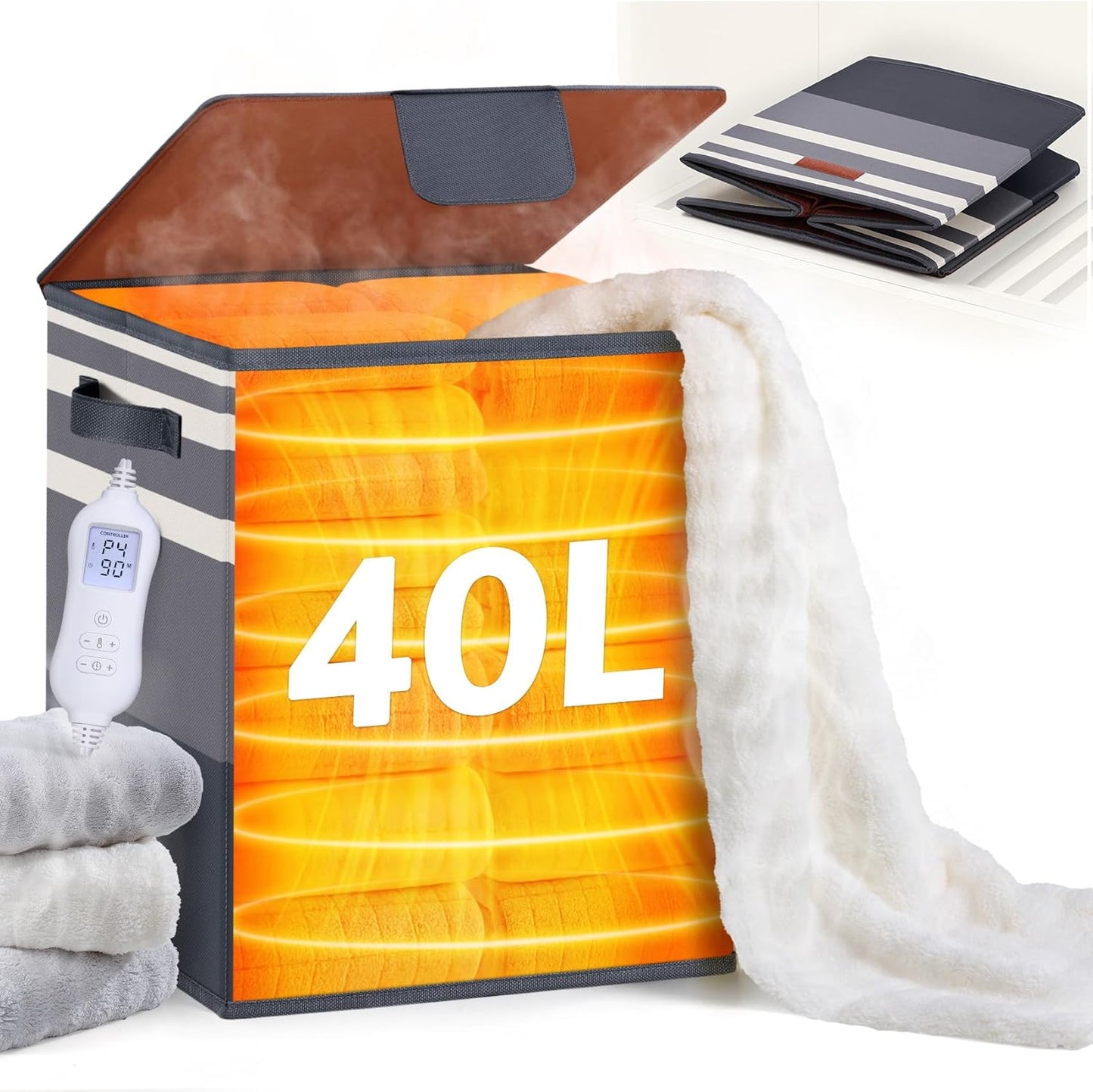 Foldable Towel Warmer for Oversized Towels & Blankets