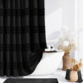 Dynamene Extra Long Tufted Chenille Shower Curtain, 72x84 - Tall Black
