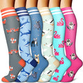 BLUEENJOY Copper Compression Socks for Women & Men - 6 Pairs, Support