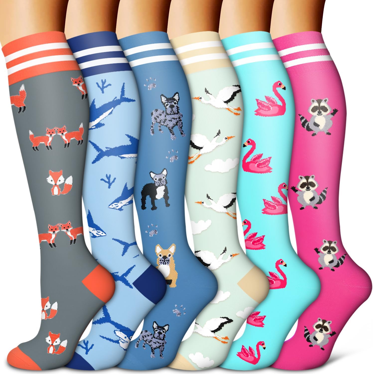 Copper Compression Socks (6 Pairs) - Ultimate Support for Nurses & Athletes