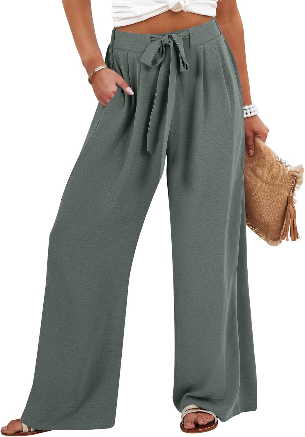 Caracilia Women Wide Leg Palazzo Pants for Summer Casual Style