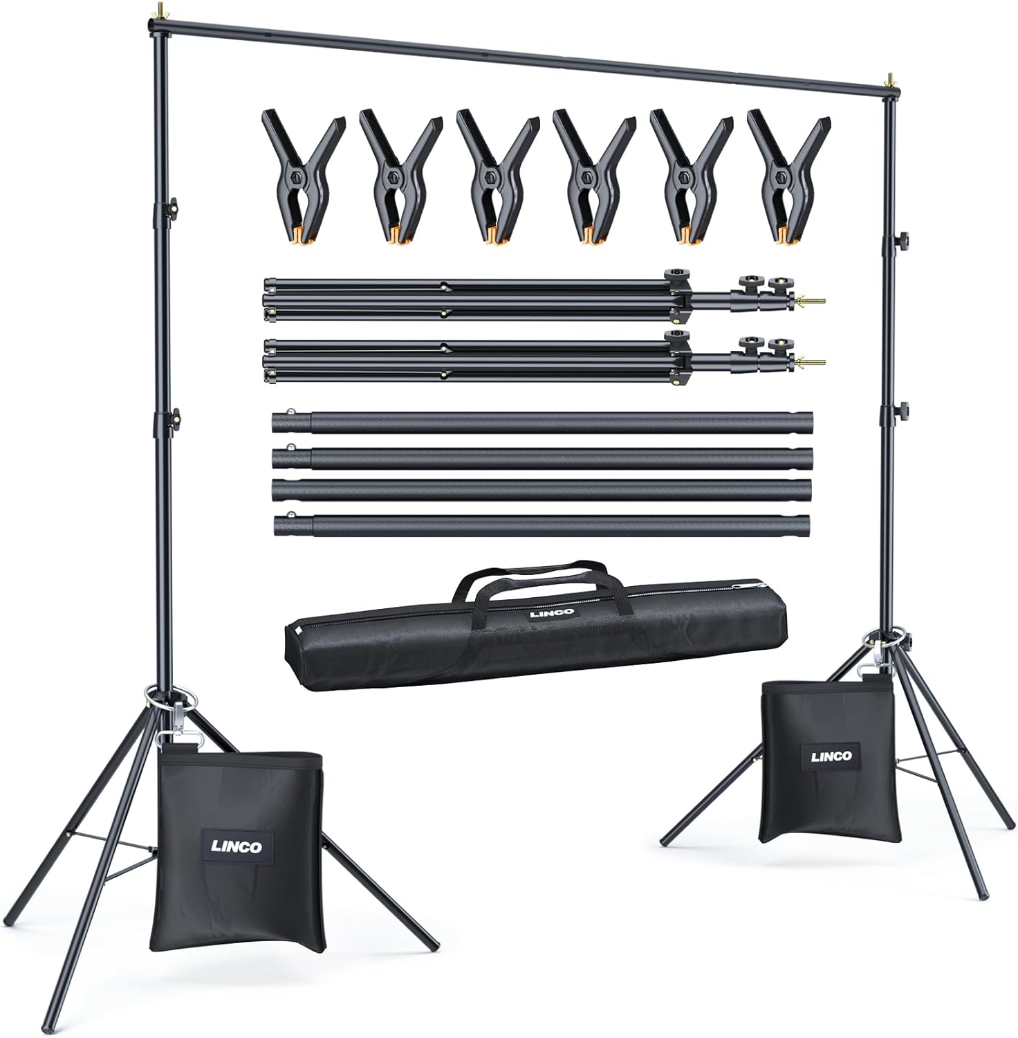 LINCO Backdrop Stand Kit 10x7 ft for Photography Support System