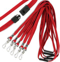 Premium Breakaway Lanyards with J-Hook - Bulk Pack of 50 Red