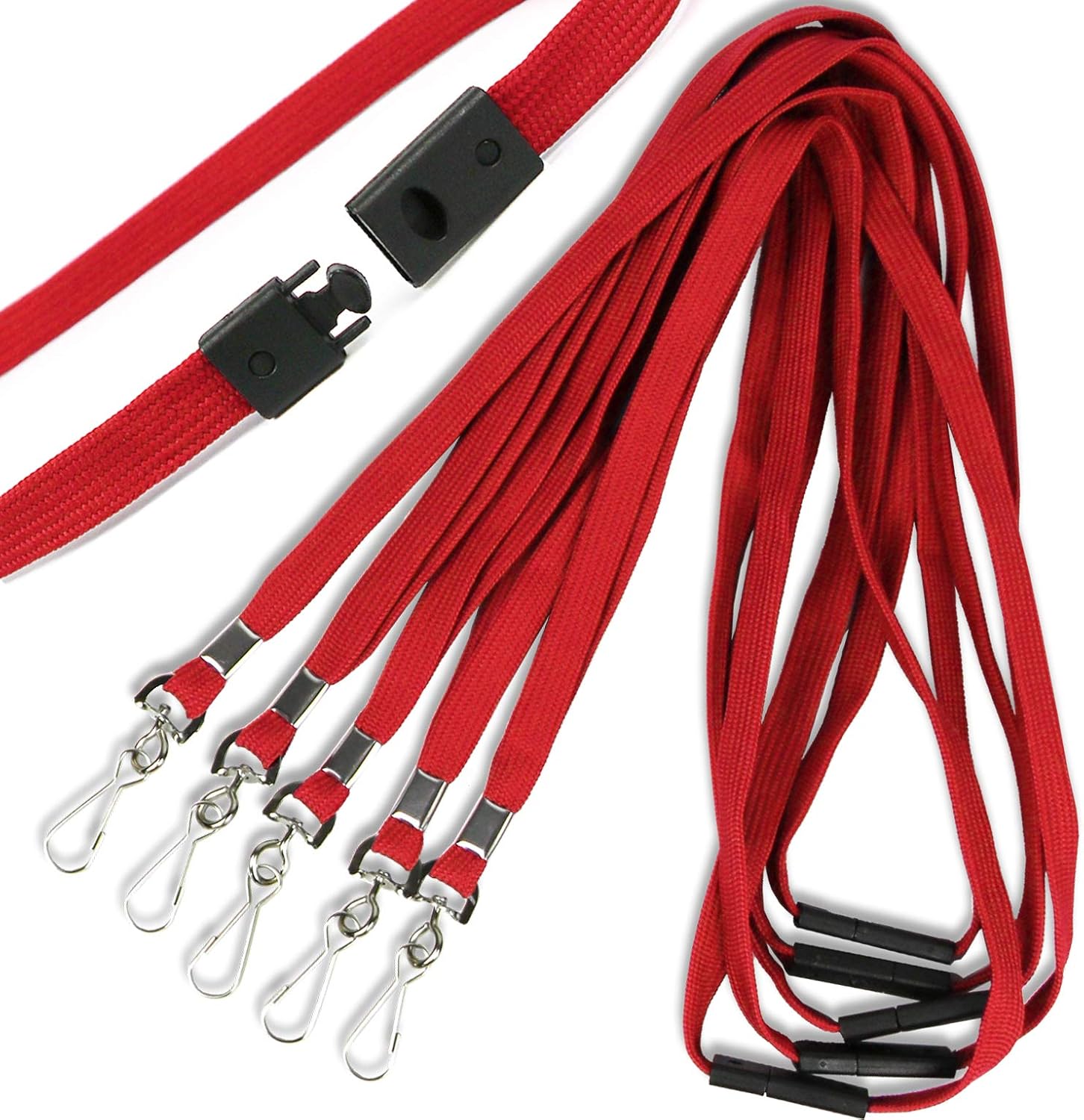 Premium Breakaway Lanyards for ID Badges - Bulk Pack of 50