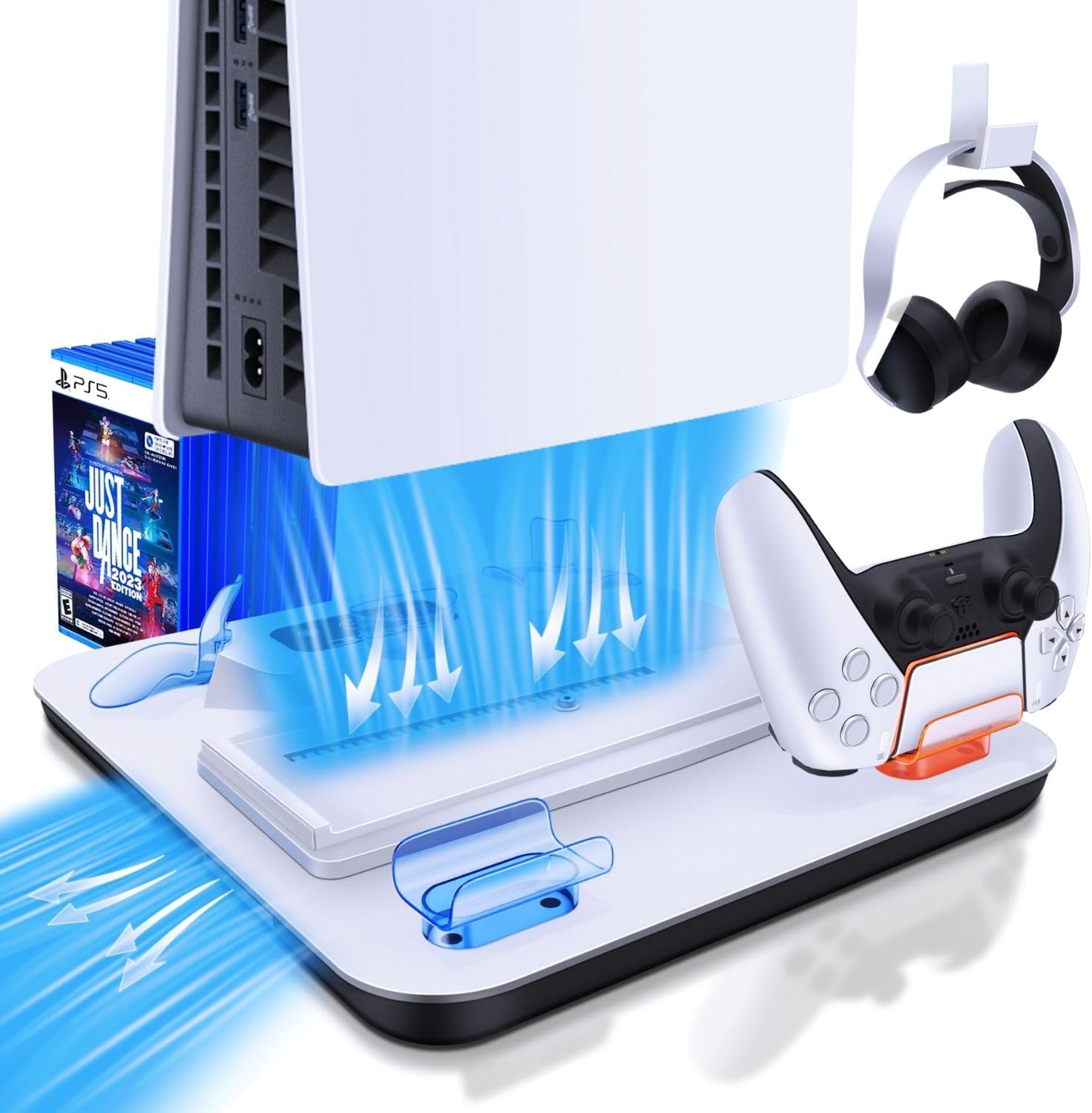 PS5 Cooling Stand - 4 Speed Modes, Vertical Station, Multi-Charge Dock