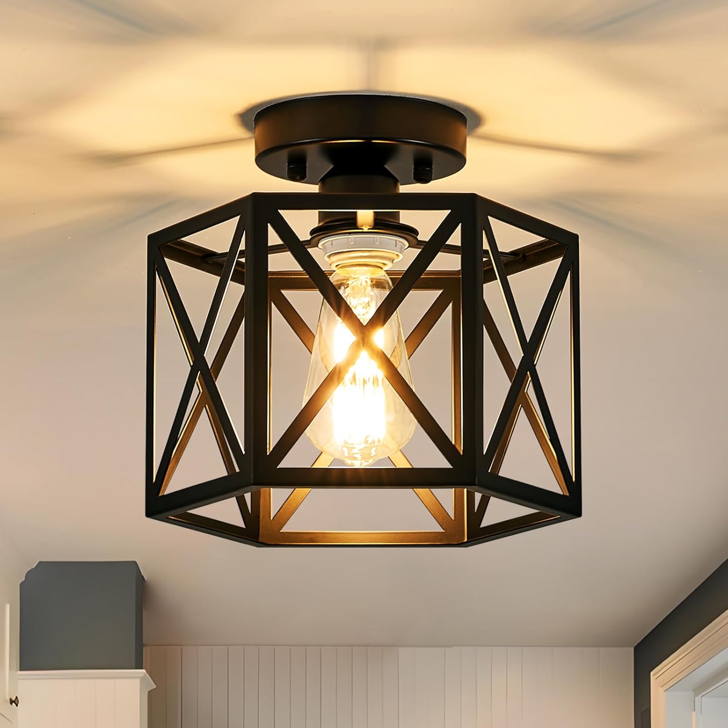 Modern Farmhouse Black Ceiling Light for Stylish Home Decor