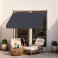 Manual Retractable Awning 118in x 118in - Adjustable No-Drill Patio