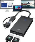 4K HDMI Splitter for Dual Monitors - DisplayLink Dual 4K Adapter