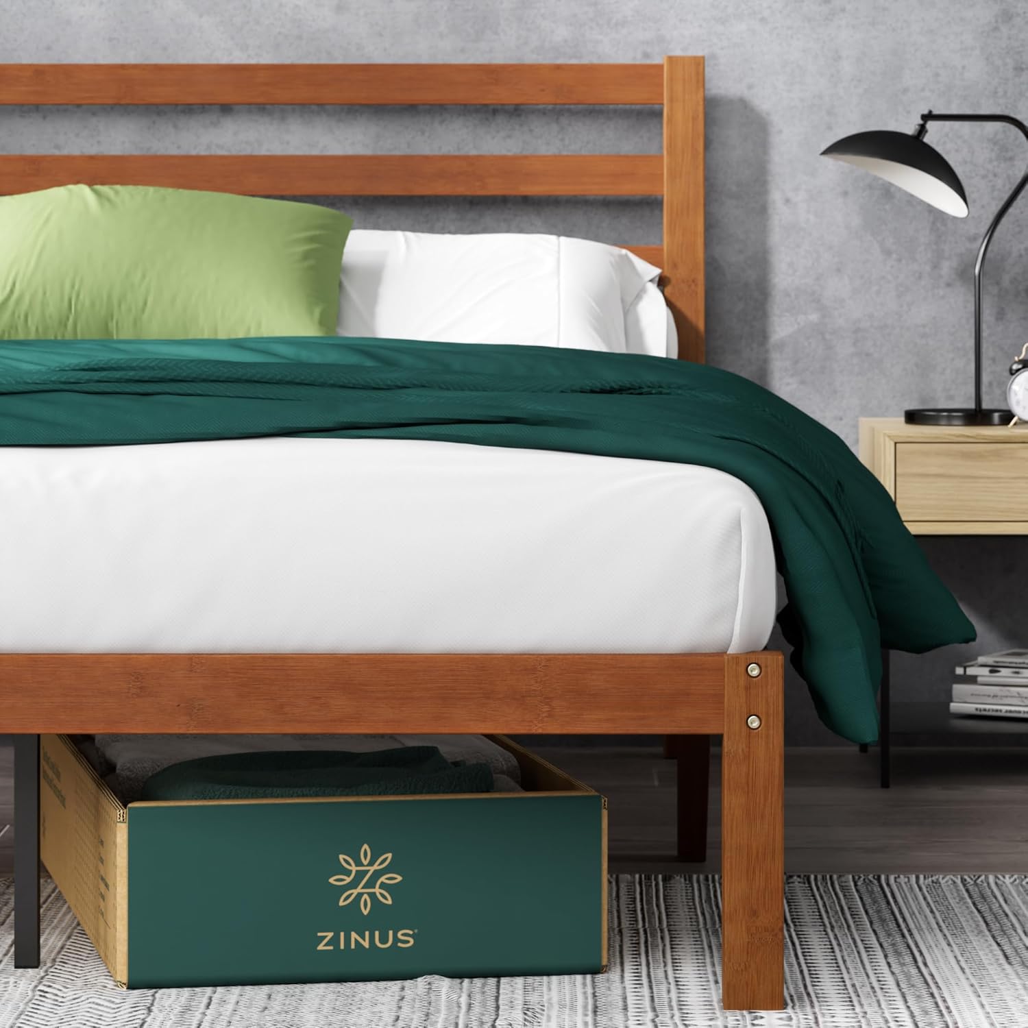 ZINUS Leah Bamboo Platform Bed Frame with Headboard for Queen