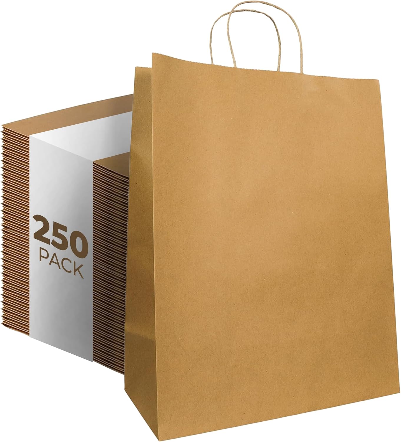 Natural 13in x 7in x 17in Mart Bags - Heavy-Duty Kraft Paper