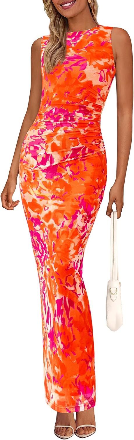 Floral Bodycon Maxi Dress for Women - Perfect Wedding Guest Look