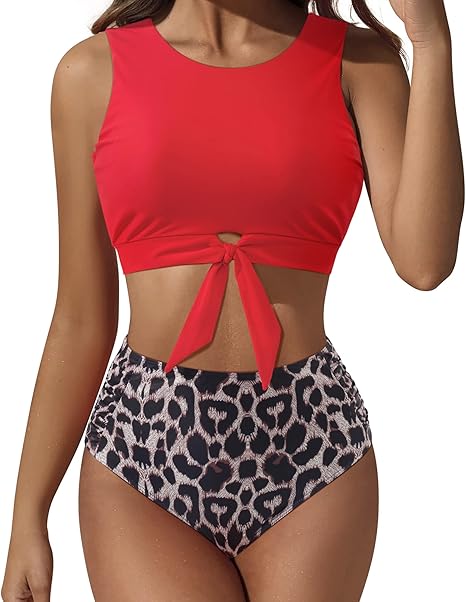 SUUKSESS Women Cute Knot Tankini Set for Stylish Summer Fun