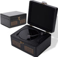 RetroBeat Time Vintage Portable Music Box CD with Speakers (Black)