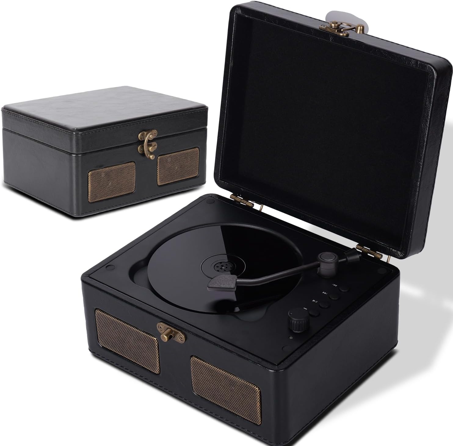 RetroBeat Vintage Portable Music Box CD with Bluetooth Speakers