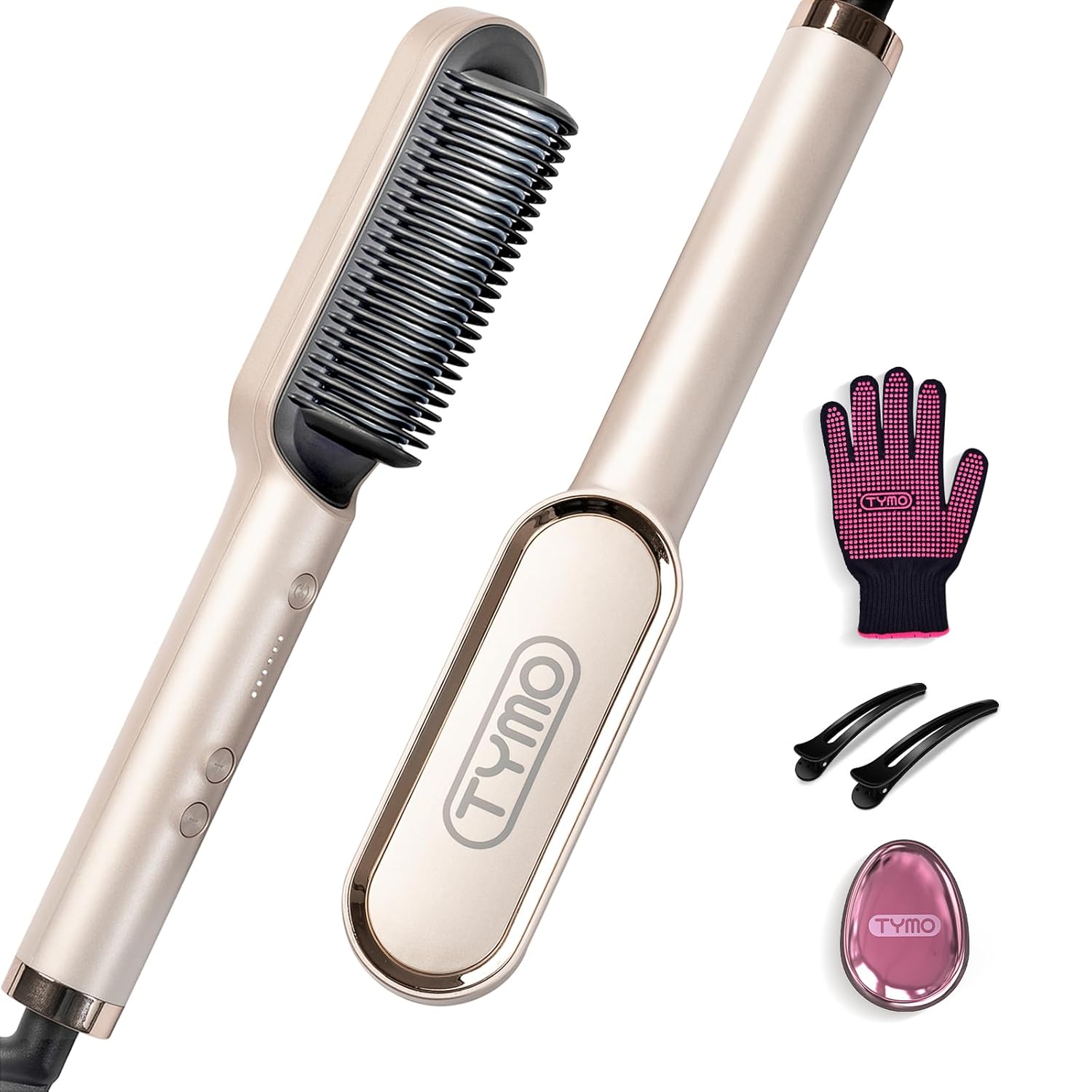 Hair Straightener Brush with Fast Heating & 5 Temp Settings