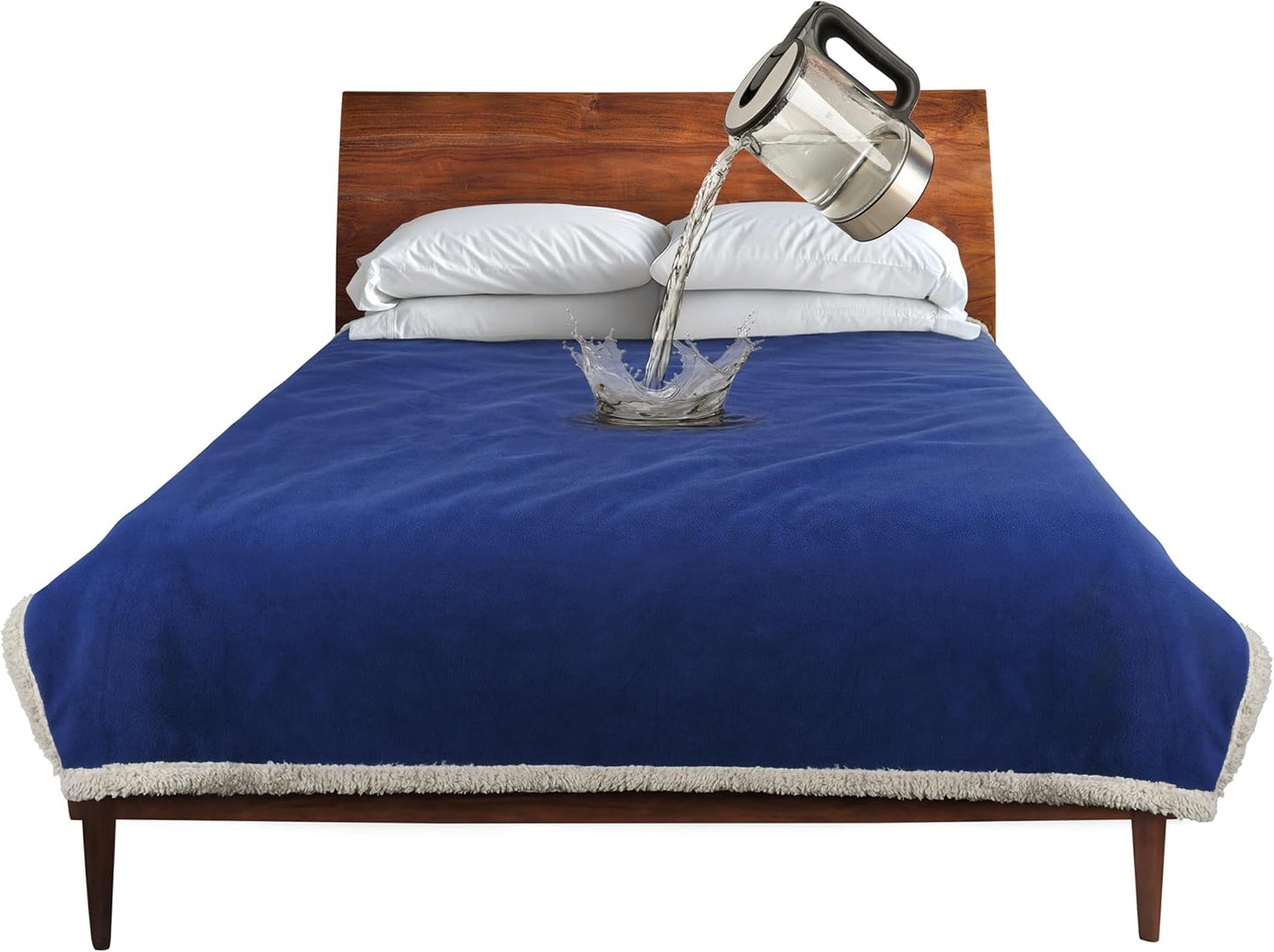 Catalonia Waterproof Washable Bed Cover for Couples 50X60 in Navy