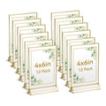 Acrylic Sign Holders with Golden Border 4x6 in - Pack of 12