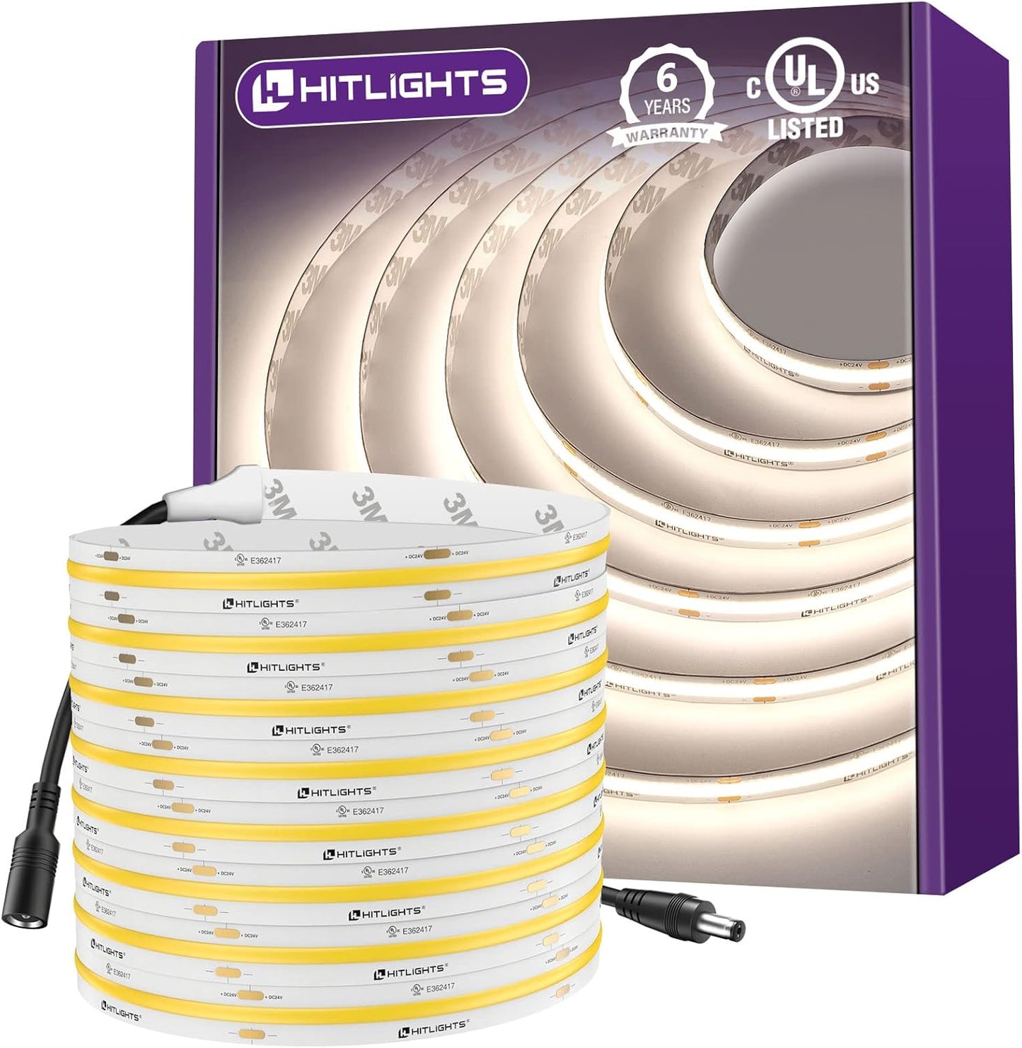HitLights COB LED Strip Lights 4000K for Kitchen and Cabinets