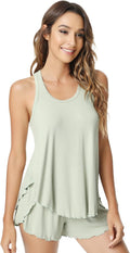 NACHILA Viscose Bamboo Ribbed Tank and Shorts Pajama Set - Cooling